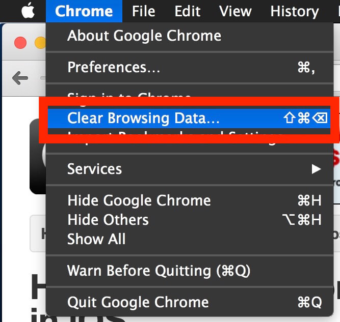 Chrome清除瀏覽數據緩存歷史記錄