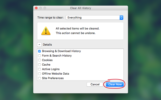 如何在Mac Firefox上清除Cookies