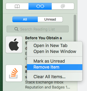 如何擺脫Mac上的閱讀列表