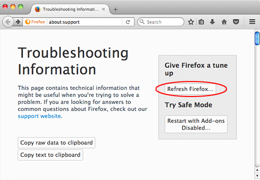 刷新Firefox瀏覽器