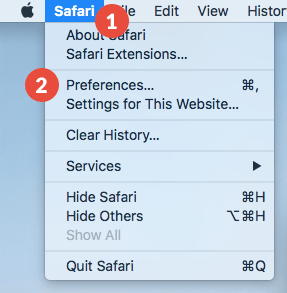 Safari 上刪除搜索侯爵的設置