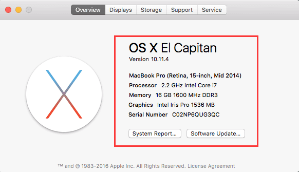 關於本Mac OS X El