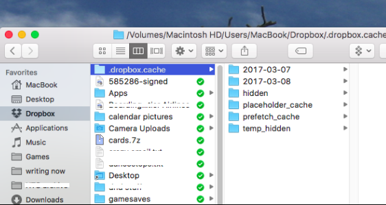 在 Mac 上清除 Dropbox 快取