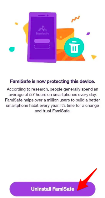 在 Android 上卸載 FamiSafe