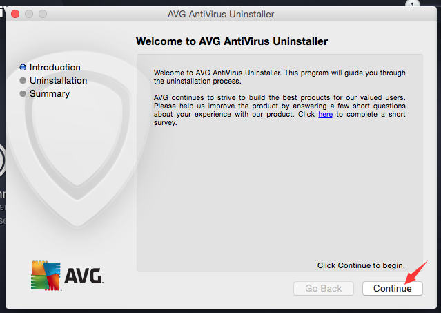 AVG內置卸載程序