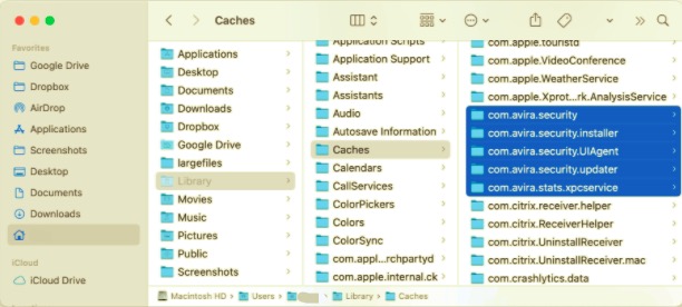 在 Mac 上卸載 Avira Antivirus 及其剩餘物