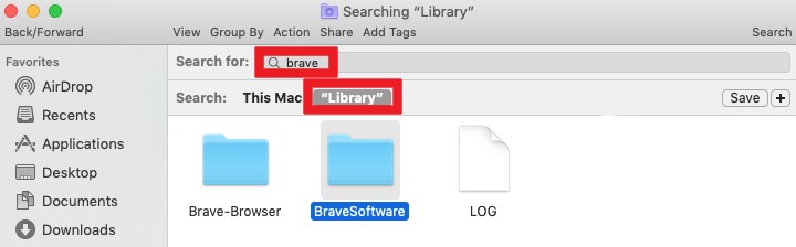 刪除 Brave 相關文件