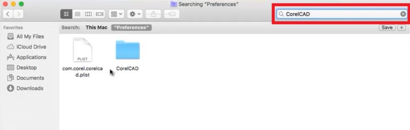 從 Mac 中刪除 CorelCAD 緩存和文件