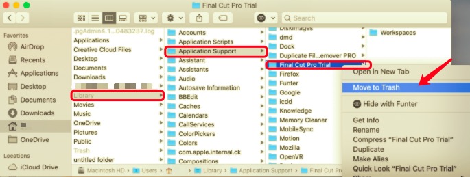 在 Mac 上手動卸載 Final Cut Pro 及其支持文件
