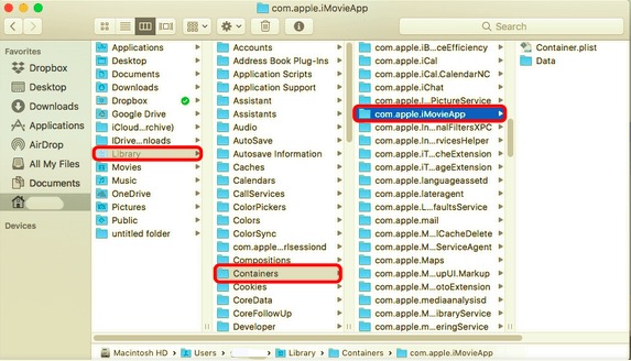 在 Mac 上手動卸載 iMovie 和所有服務文件