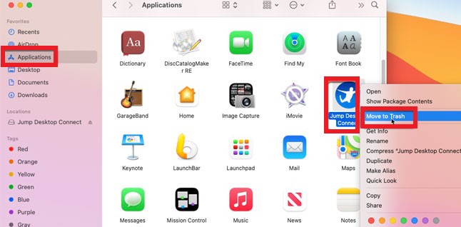 在 Mac 上手動卸載 Jump Desktop