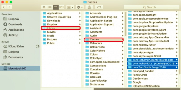 在 Mac 上手動卸載 Snagit