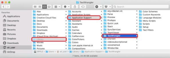 從 Mac 及其支持文件手動卸載 TextWrangler
