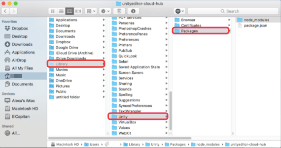 使用所有相關文件在 Mac 上卸載 Unity