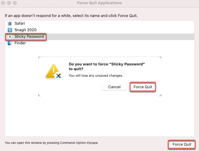 從 Mac 計算機中刪除Sticky Password