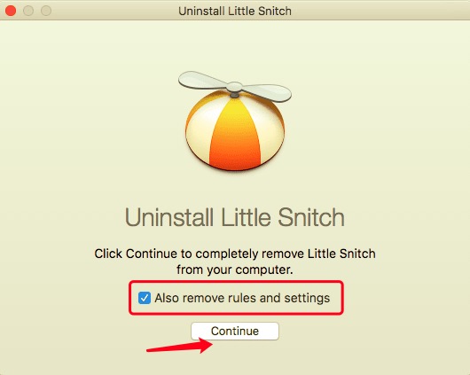 使用其卸載程序在 Mac 上卸載 Little Snitch