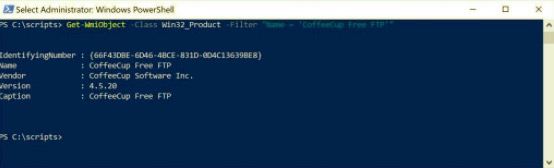 使用 PowerShell 找到要卸載的軟件