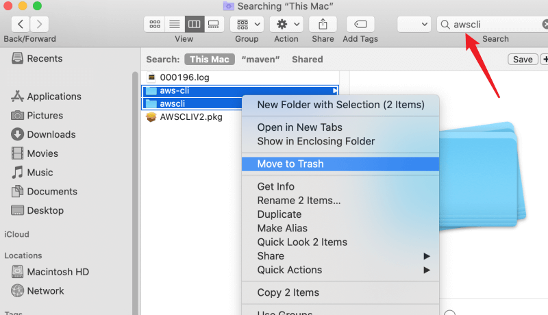在 Mac 上卸載 AWS CLI 刪除其文件
