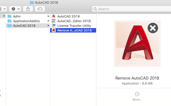 在 Mac 上手動卸載 AutoCAD