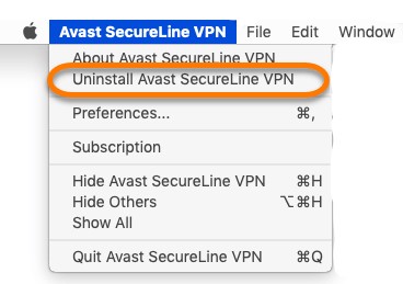 在 Mac 上手動卸載 Avast Secureline VPN