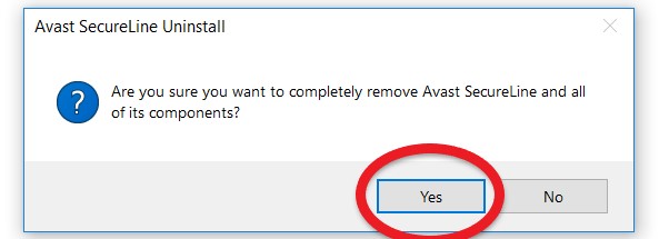 在 Windows PC 上卸載 Avast Secureline VPN