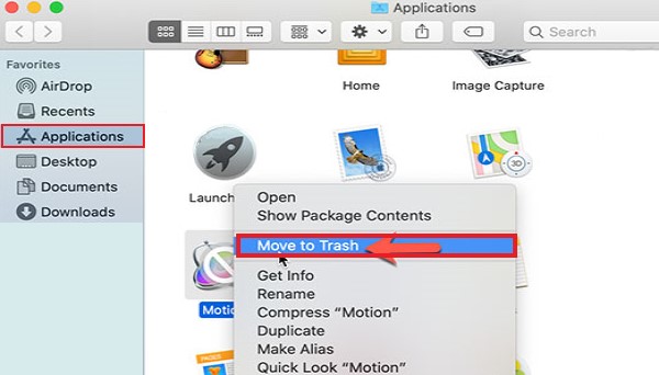 從 Mac 手動移除 Motion