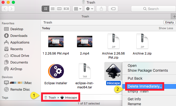 在 Mac 上手動卸載 Inkscape