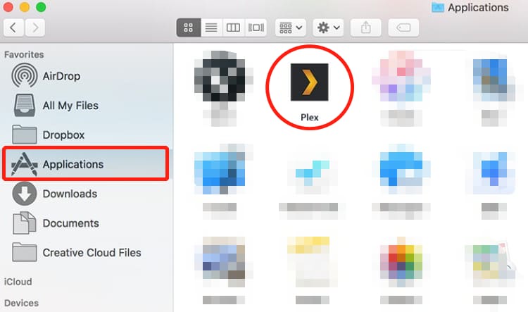 在 Mac 上手動卸載 Plex