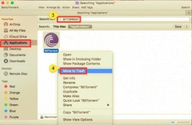 使用垃圾箱卸載 BitTorrent