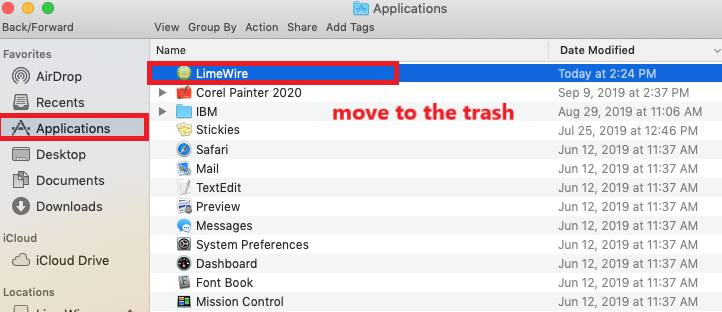 在 Mac 上手動卸載 LimeWire