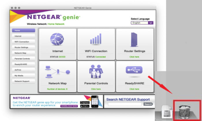 在 Mac 上手動卸載 NETGEAR Genie