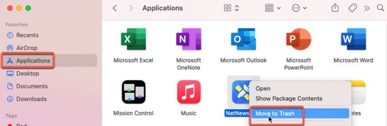 從 Mac 移除 NetNewsWire