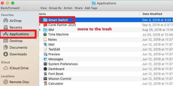 在 Mac 上手動卸載 Samsung Smart Switch