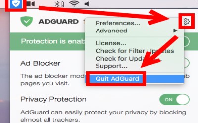 在卸載之前退出 AdGuard