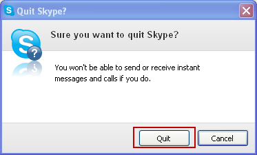 退出Skype