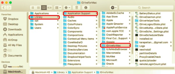 在 Mac 上手動卸載 IDrive 和所有相關文件