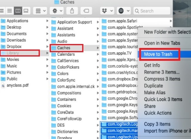 在 Mac 上手動卸載 Logitech Options