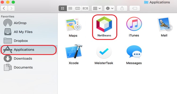 將 NetBeans 移至廢紙簍