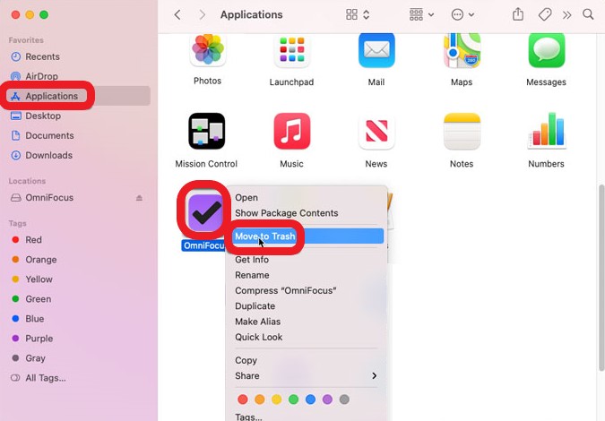 如何在 Mac 上手動卸載 Omnifocus