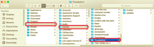 從 Mac 及其服務文件手動卸載 Thunderbird