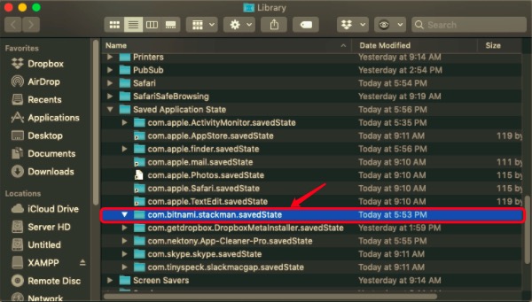 在 Mac 上使用剩余文件卸載 XAMPP