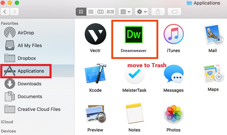 在 Mac 上手動卸載 Dreamweaver CS3