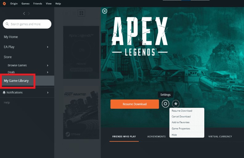 從 Origin 移除 Apex Legends