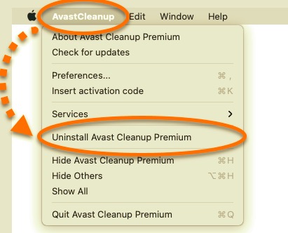 使用內置卸載程序在 Mac 上卸載 Avast Cleanup