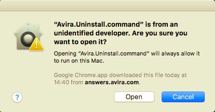 使用自己的卸載程序刪除 Avira