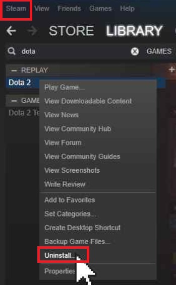從 Steam 移除 Mac 上的 Dota 2