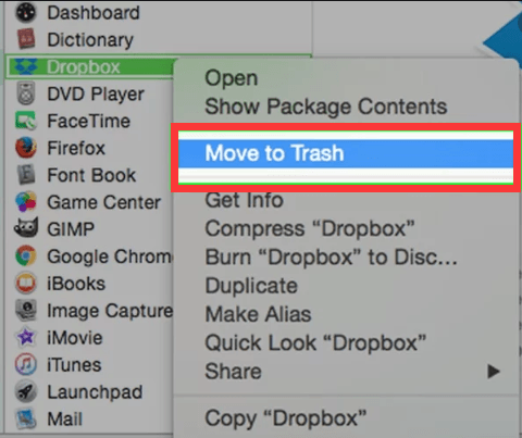使用Finder從Mac卸載Dropbox