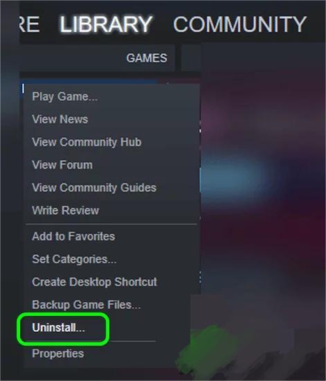 快速卸載 Steam 遊戲