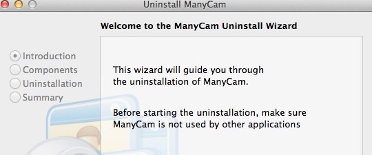 使用卸載程序在 Mac 上卸載 ManyCam
