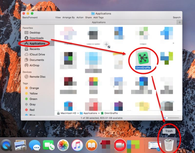 從 Mac 手動移除 Omnigraffle